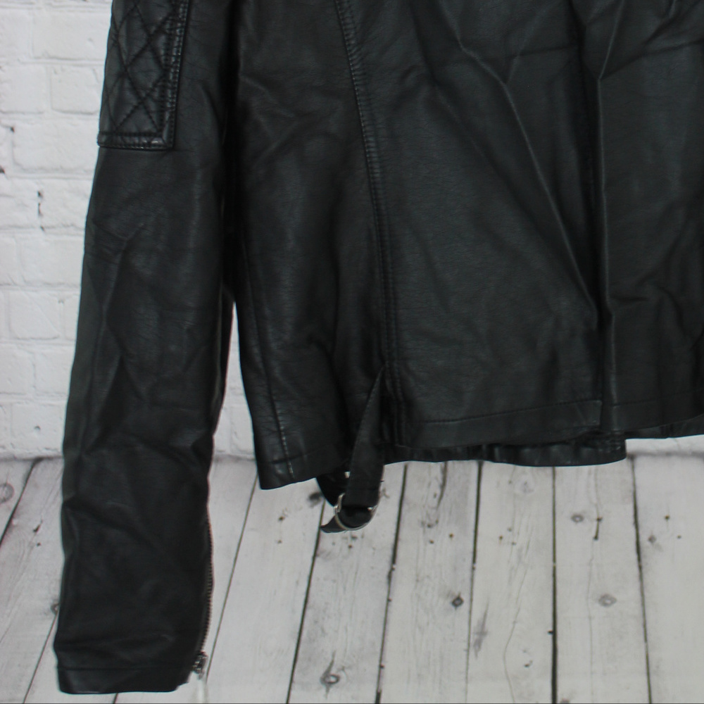 CECICO Black Faux Leather Bomber Jacket - Picture 4 of 4